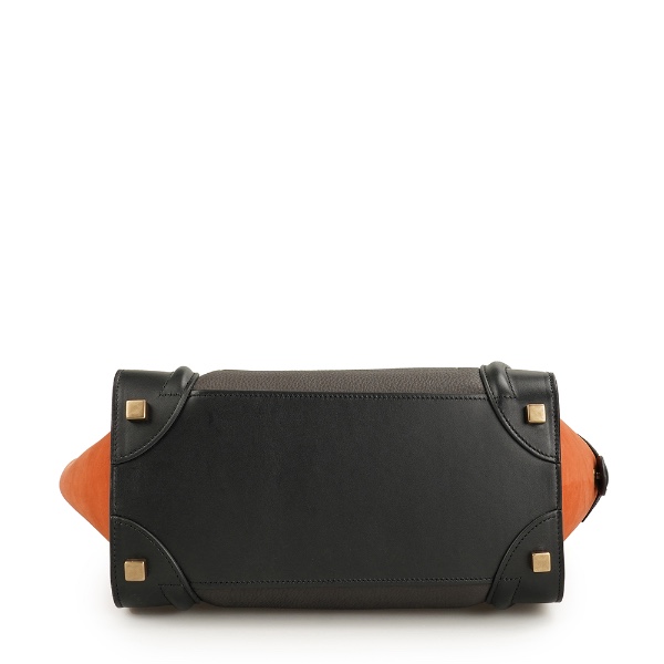 Celine - Black / Grey / Brick Leather Small Luggage Bag
